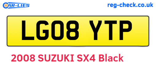 LG08YTP are the vehicle registration plates.