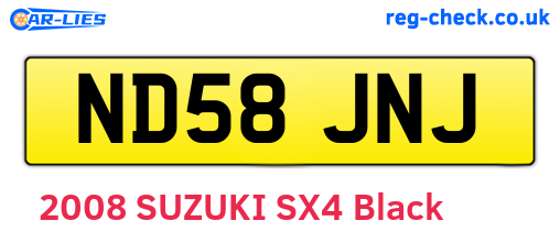 ND58JNJ are the vehicle registration plates.