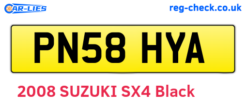 PN58HYA are the vehicle registration plates.