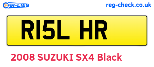 R15LHR are the vehicle registration plates.