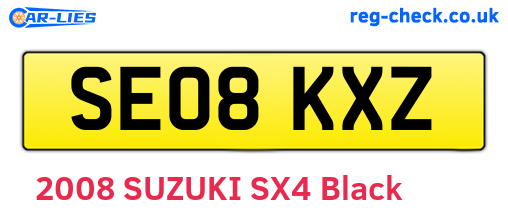 SE08KXZ are the vehicle registration plates.
