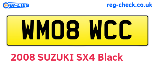 WM08WCC are the vehicle registration plates.