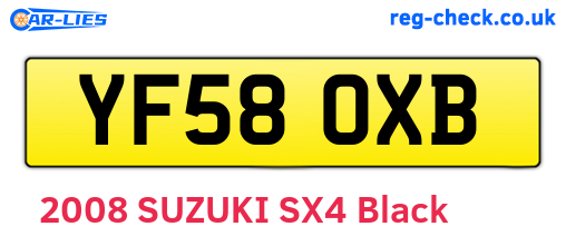 YF58OXB are the vehicle registration plates.