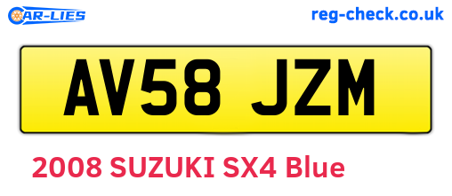 AV58JZM are the vehicle registration plates.