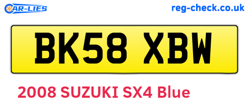 BK58XBW are the vehicle registration plates.