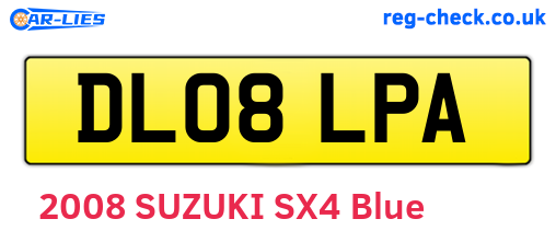 DL08LPA are the vehicle registration plates.