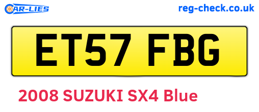 ET57FBG are the vehicle registration plates.
