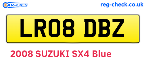 LR08DBZ are the vehicle registration plates.