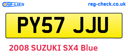 PY57JJU are the vehicle registration plates.