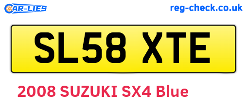 SL58XTE are the vehicle registration plates.