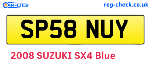 SP58NUY are the vehicle registration plates.