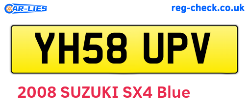 YH58UPV are the vehicle registration plates.