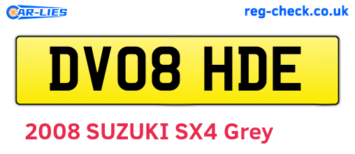 DV08HDE are the vehicle registration plates.