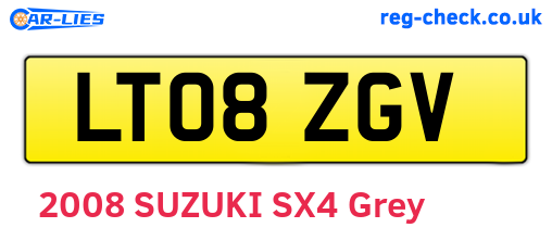 LT08ZGV are the vehicle registration plates.