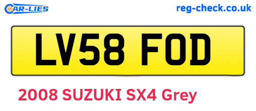 LV58FOD are the vehicle registration plates.