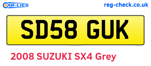 SD58GUK are the vehicle registration plates.
