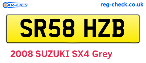SR58HZB are the vehicle registration plates.