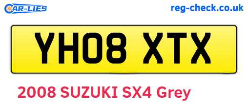 YH08XTX are the vehicle registration plates.