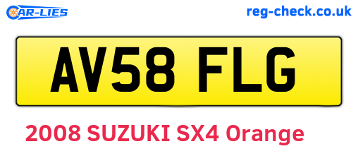 AV58FLG are the vehicle registration plates.