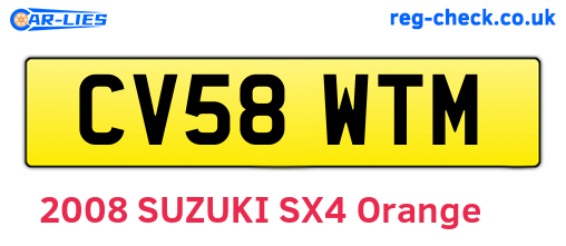 CV58WTM are the vehicle registration plates.