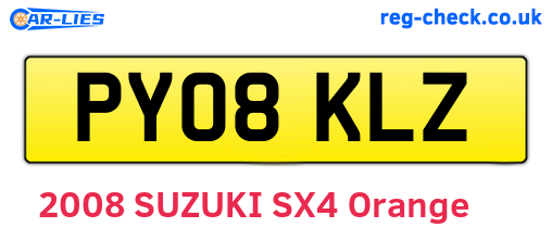 PY08KLZ are the vehicle registration plates.