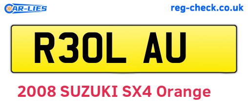 R30LAU are the vehicle registration plates.