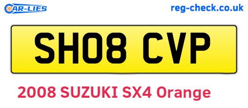 SH08CVP are the vehicle registration plates.