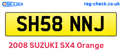 SH58NNJ are the vehicle registration plates.