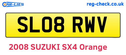 SL08RWV are the vehicle registration plates.
