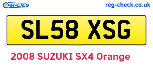 SL58XSG are the vehicle registration plates.