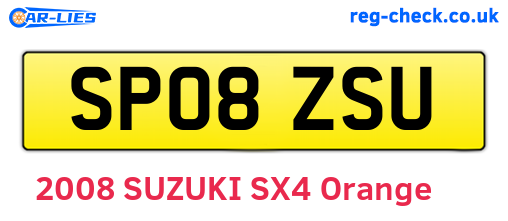 SP08ZSU are the vehicle registration plates.