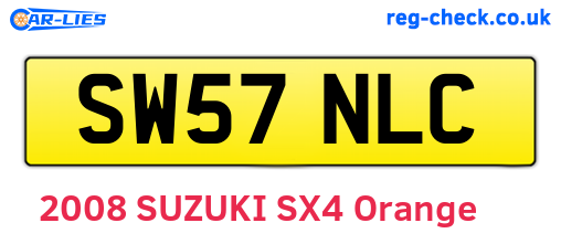 SW57NLC are the vehicle registration plates.