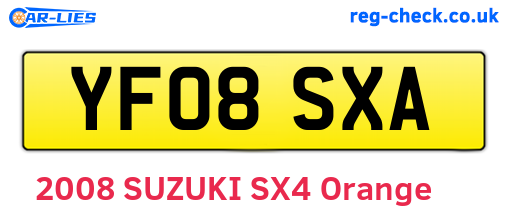 YF08SXA are the vehicle registration plates.