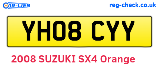 YH08CYY are the vehicle registration plates.