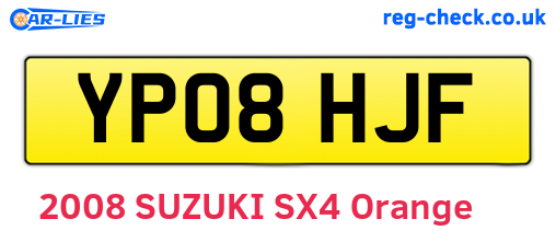 YP08HJF are the vehicle registration plates.