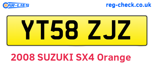 YT58ZJZ are the vehicle registration plates.