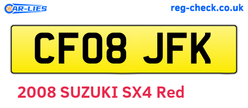CF08JFK are the vehicle registration plates.
