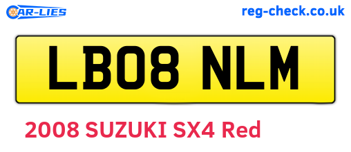 LB08NLM are the vehicle registration plates.