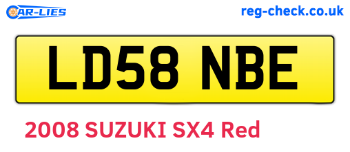 LD58NBE are the vehicle registration plates.