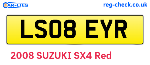 LS08EYR are the vehicle registration plates.