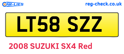 LT58SZZ are the vehicle registration plates.
