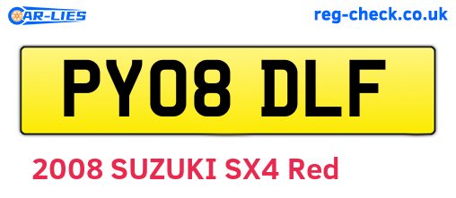 PY08DLF are the vehicle registration plates.