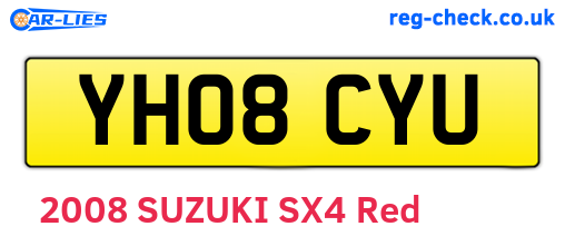 YH08CYU are the vehicle registration plates.