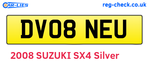 DV08NEU are the vehicle registration plates.
