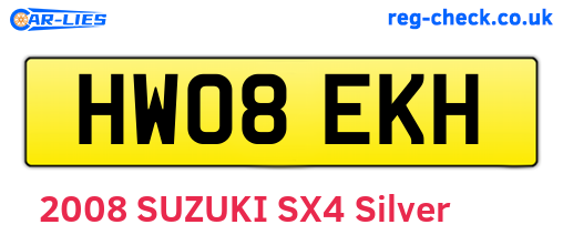 HW08EKH are the vehicle registration plates.
