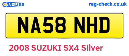 NA58NHD are the vehicle registration plates.