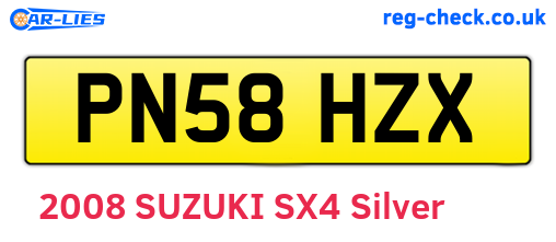PN58HZX are the vehicle registration plates.