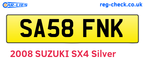 SA58FNK are the vehicle registration plates.