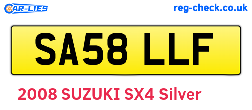 SA58LLF are the vehicle registration plates.
