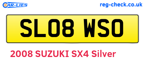 SL08WSO are the vehicle registration plates.